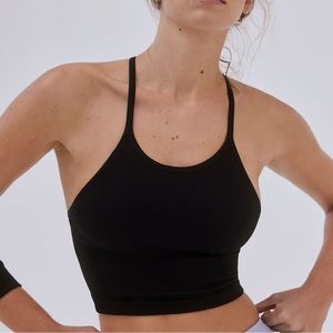 FP Movement Free People Happiness Runs Crop Tank M/L Black NWOT